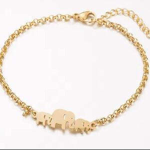 Gold Elephant Charm Bracelet